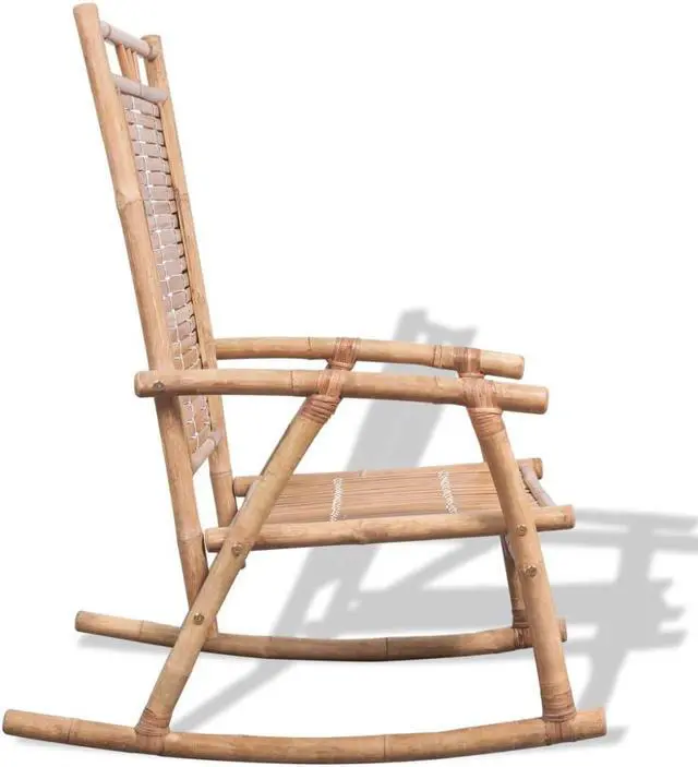 Alt view image 3 of 10 - vidaXL Rocking Chair Bamboo