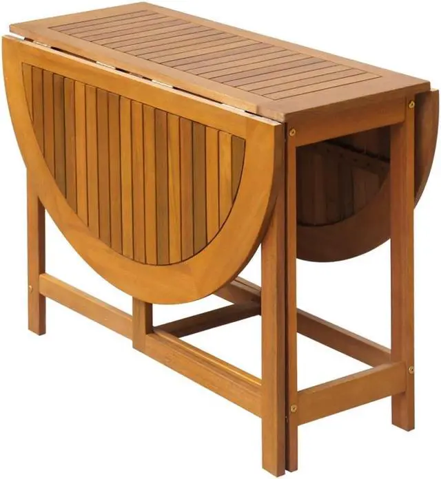 Alt view image 4 of 10 - vidaXL Solid Teak Wood Folding Patio Table Weather Resistant 62.9" Dining