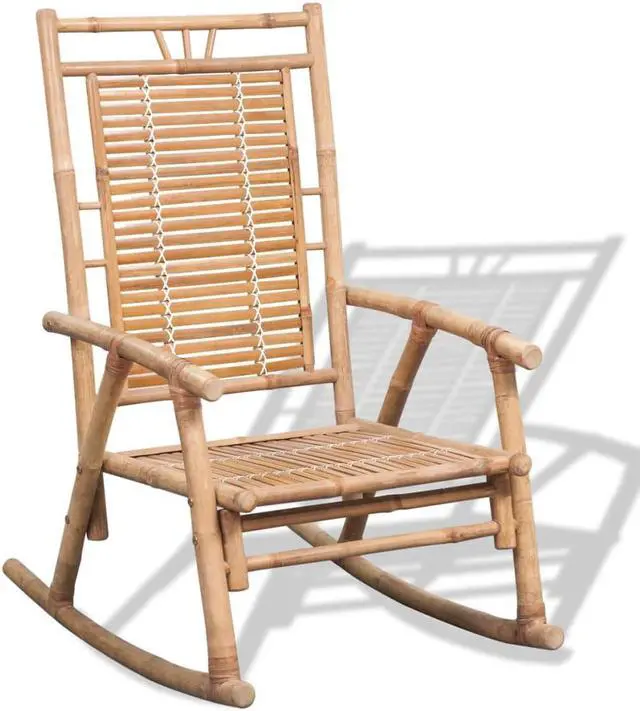 Alt view image 5 of 10 - vidaXL Rocking Chair Bamboo