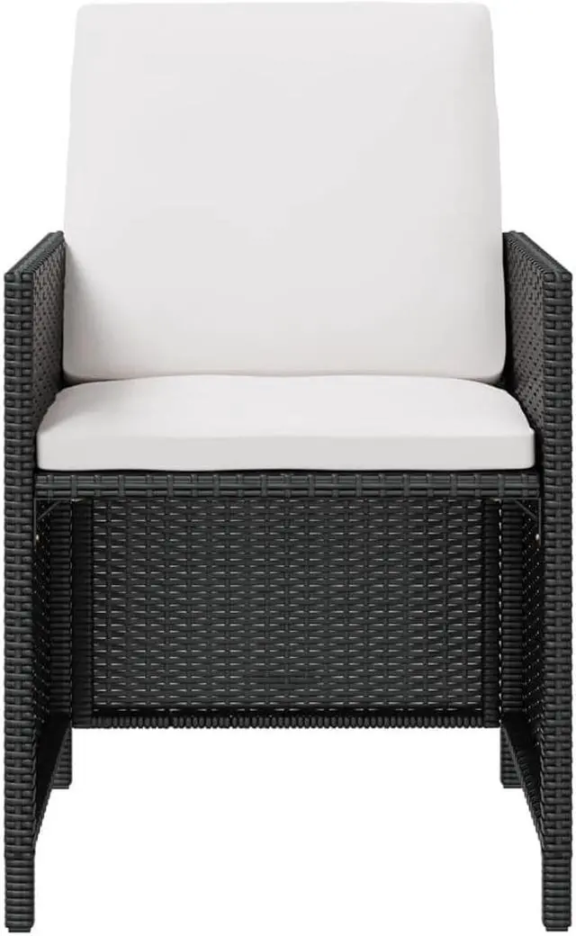 Alt view image 3 of 7 - vidaXL Patio Furniture Set Outdoor Table and Chair 11 Piece Acacia Wood Black