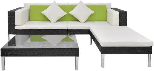 Alt view image 3 of 7 - vidaXL Patio Furniture Set 10 Piece Sofa Set with Coffee Table Rattan Brown