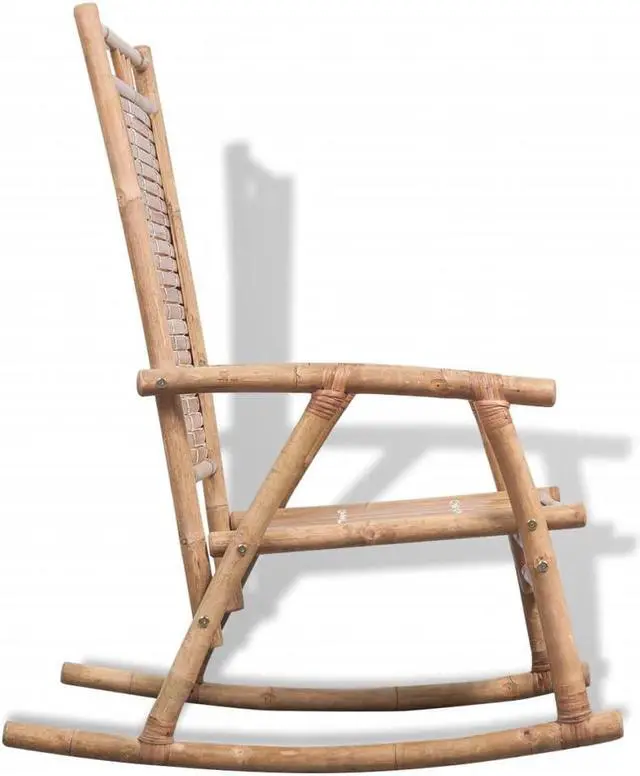 Alt view image 4 of 10 - vidaXL Rocking Chair Bamboo