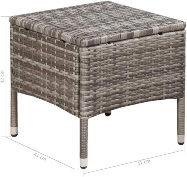 Alt view image 6 of 13 - vidaXL Patio Chair and Stool Sofa Furniture with Cushions Poly Rattan Gray