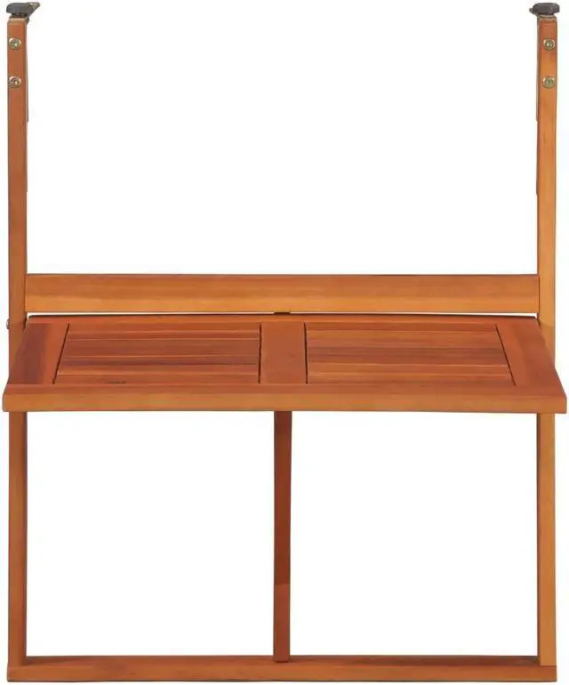 Alt view image 4 of 13 - vidaXL Solid Acacia Wood  Balcony Table Brown Furniture Patio Garden Hanging