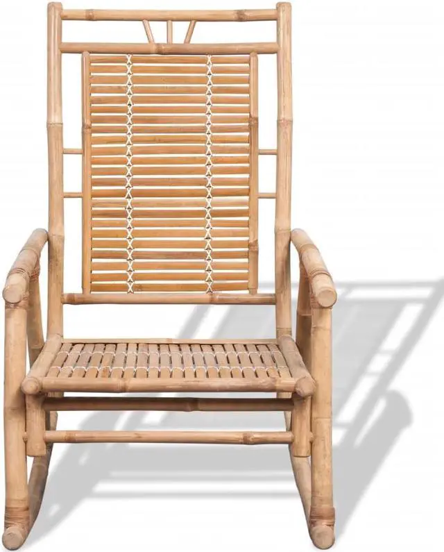 Alt view image 2 of 10 - vidaXL Rocking Chair Bamboo