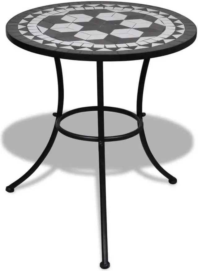 Main image of vidaXL Table Outdoor Side Table Garden Mosaic Table for Balcony Ceramic Black