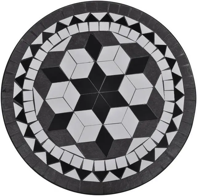 Alt view image 2 of 13 - vidaXL Table Outdoor Side Table Garden Mosaic Table for Balcony Ceramic Black