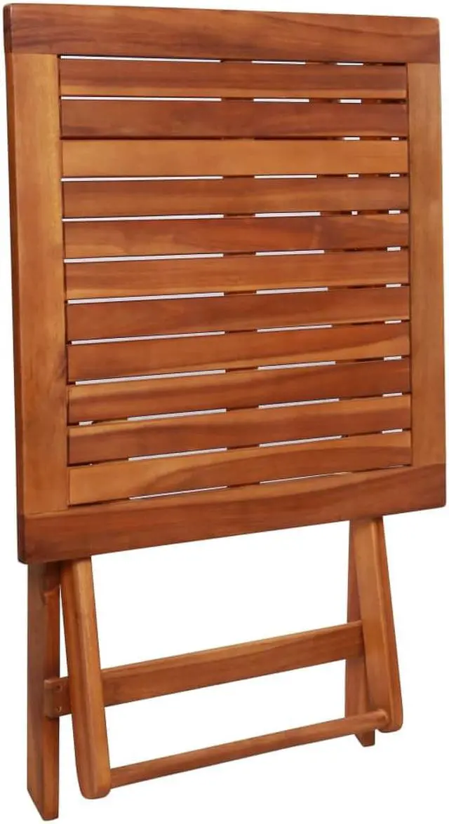 Alt view image 6 of 11 - vidaXL Patio Bistro Set 3 Piece Folding Table and Chairs Solid Acacia Wood