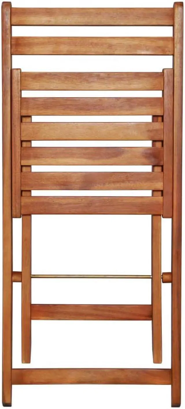 Alt view image 5 of 11 - vidaXL Folding Patio Bar Chairs 2 Pcs Outdoor Bar Lawn Chair Solid Wood Acacia