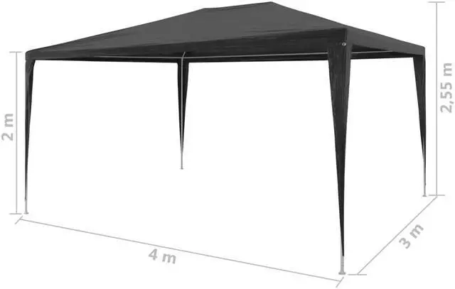Alt view image 6 of 11 - vidaXL Party Tent Outdoor Canopy Patio Gazebo Marquee Sunshade PE Anthracite