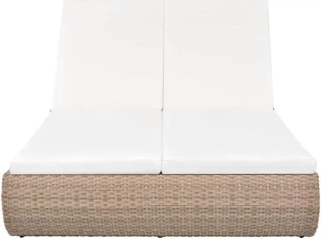 Alt view image 5 of 7 - vidaXL Patio Lounge Bed Sun Lounger Outdoor Chaise Lounge Poly Rattan Beige