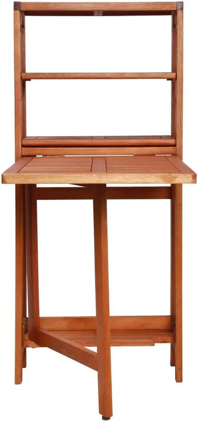 Alt view image 15 of 15 - vidaXL Patio Bistro Set 3 Piece Folding Bar Table and Chairs Solid Acacia Wood