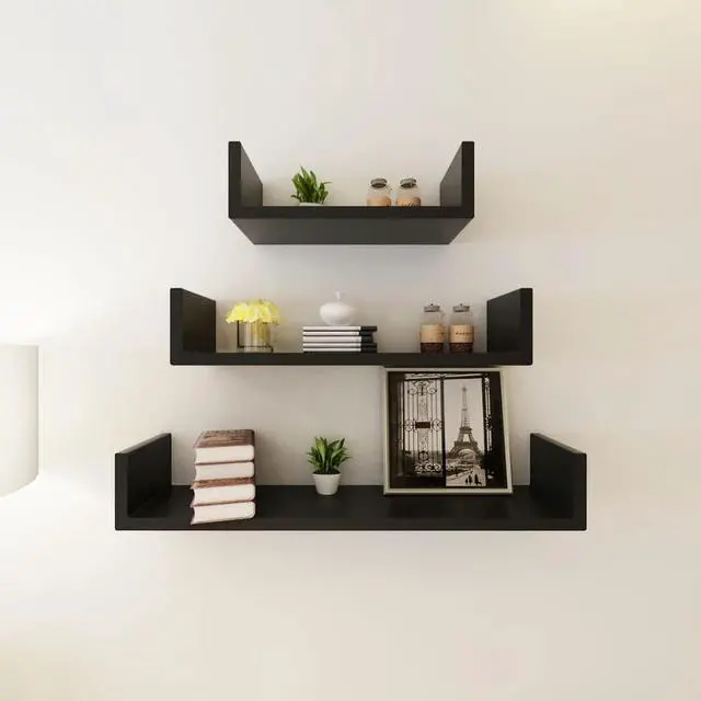 Alt view image 3 of 7 - vidaXL Wall Shelves Floating Shelves Wall Mounted Display Shelves 4 Pcs White