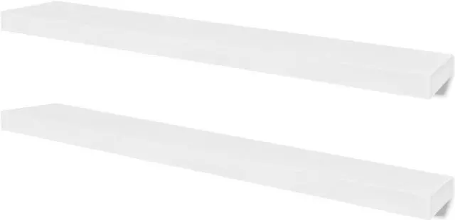 Alt view image 9 of 11 - vidaXL Wall Shelves Floating Shelves Wall Display Shelves 2 Pcs White MDF