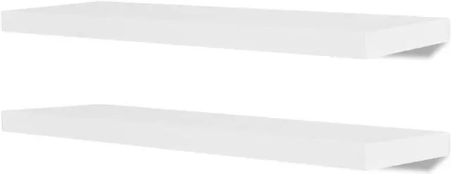 Alt view image 9 of 11 - vidaXL Wall Shelves Floating Shelves Wall Display Shelves 2 Pcs White MDF