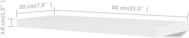 Alt view image 4 of 6 - vidaXL Wall Shelves Floating Shelves Wall Mounted Display Shelves 4 Pcs White