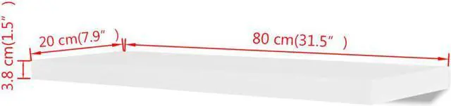 Alt view image 4 of 11 - vidaXL Wall Shelves Floating Shelves Wall Display Shelves 2 Pcs White MDF