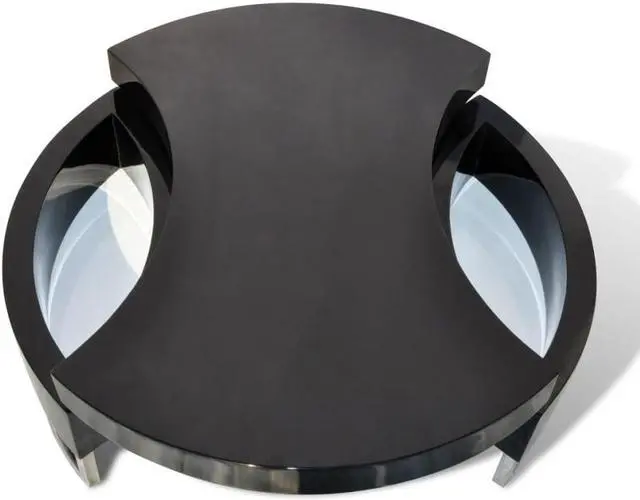 Alt view image 4 of 11 - vidaXL Shape-Adjustable Coffee End Table Storage Side Table High Gloss Black