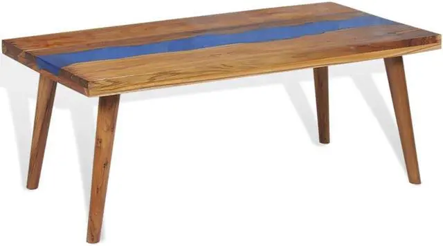 Alt view image 4 of 11 - vidaXL Coffee Table Round End Side Table Living Room Furniture Teak Resin