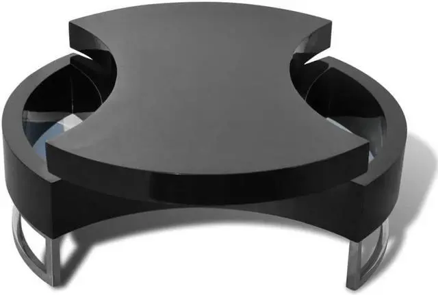 Alt view image 3 of 11 - vidaXL Shape-Adjustable Coffee End Table Storage Side Table High Gloss Black