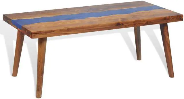 Alt view image 7 of 11 - vidaXL Coffee Table Round End Side Table Living Room Furniture Teak Resin