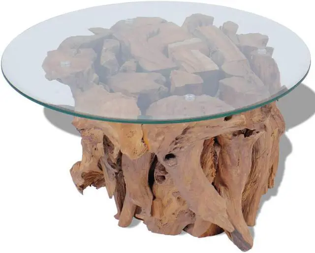 Alt view image 7 of 10 - vidaXL Coffee Table Solid Teak Driftwood 23.6"