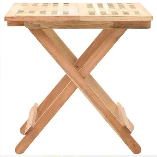 Alt view image 4 of 12 - vidaXL Side Table Brown Solid walnut wood Compact Collapsible