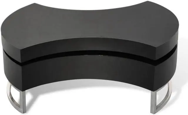 Alt view image 5 of 11 - vidaXL Shape-Adjustable Coffee End Table Storage Side Table High Gloss Black