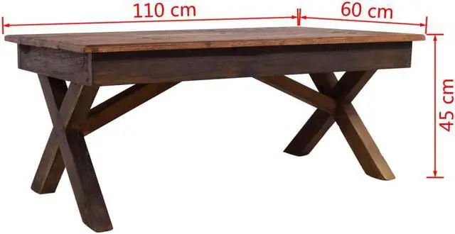 Alt view image 6 of 14 - vidaXL Coffee Table End Sofa Table Living Room Furniture Mixed Recycled Wood