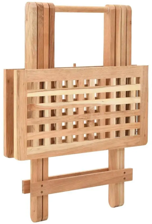 Alt view image 2 of 12 - vidaXL Side Table Brown Solid walnut wood Compact Collapsible