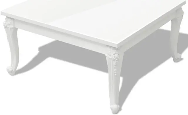 Alt view image 7 of 14 - vidaXL Coffee Table End Table with Plastic Legs Side Table High Gloss White