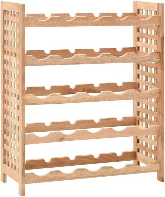 Main image of vidaXL Wine Rack for 25 Bottles Solid Walnut Wood 24.8"x9.8"x28.7"