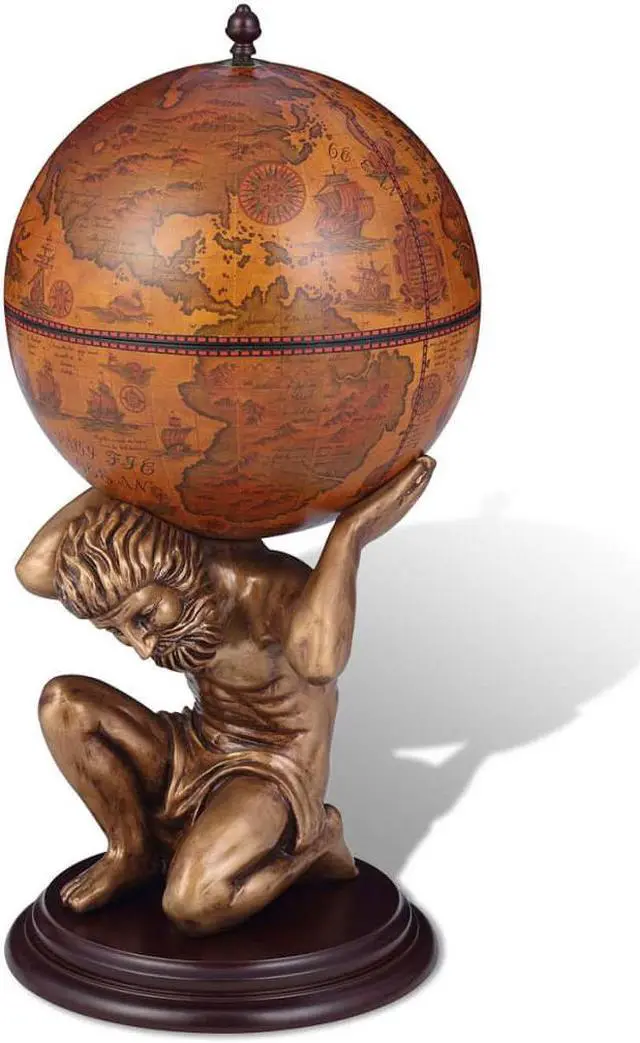 Main image of vidaXL Globe Wine Bar Tabletop Wine Stand Liquor Bar Cabinet Atlas Design