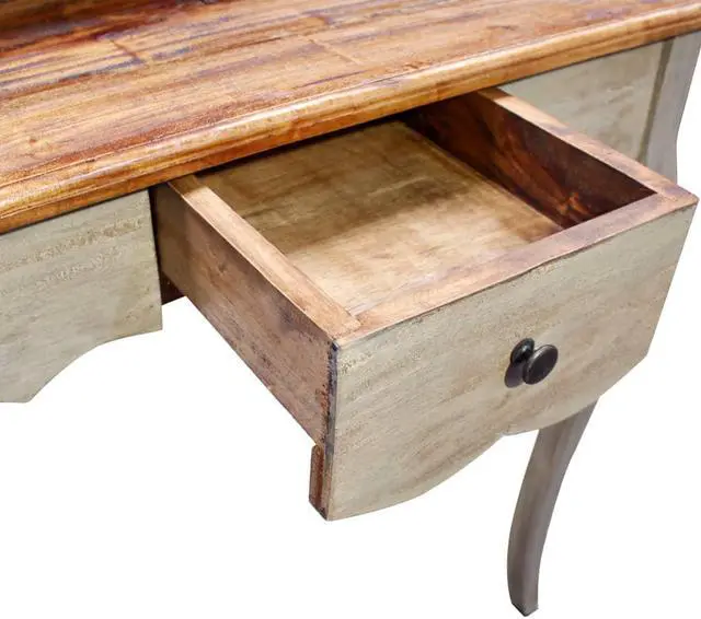Alt view image 12 of 14 - vidaXL Writing Desk Office Computer Desk Study Working Table Solid Mahogany Wood