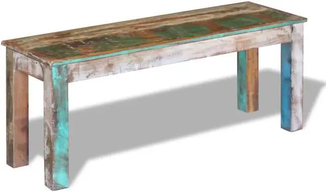 Alt view image 4 of 12 - vidaXL Bench Solid Reclaimed Wood Dining Seats Outdoor Home Hall Chair Lounge