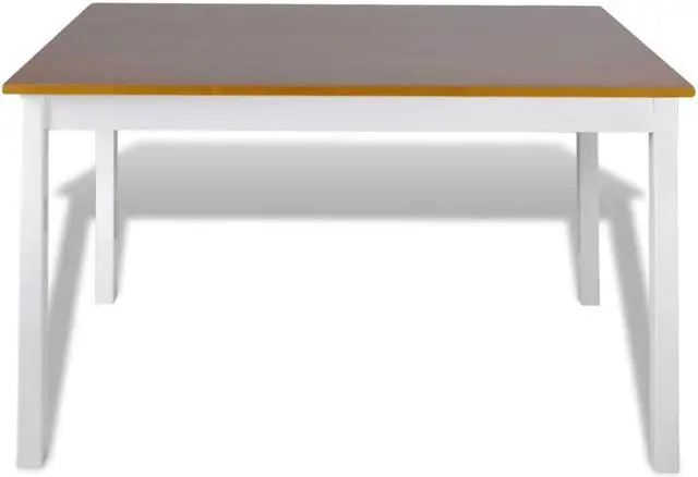 Alt view image 3 of 13 - vidaXL Kitchen Dining Set Brown Wooden Furniture Lacquered Table and 4 Chairs