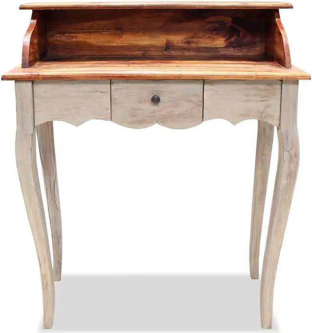 Alt view image 10 of 14 - vidaXL Writing Desk Office Computer Desk Study Working Table Solid Mahogany Wood