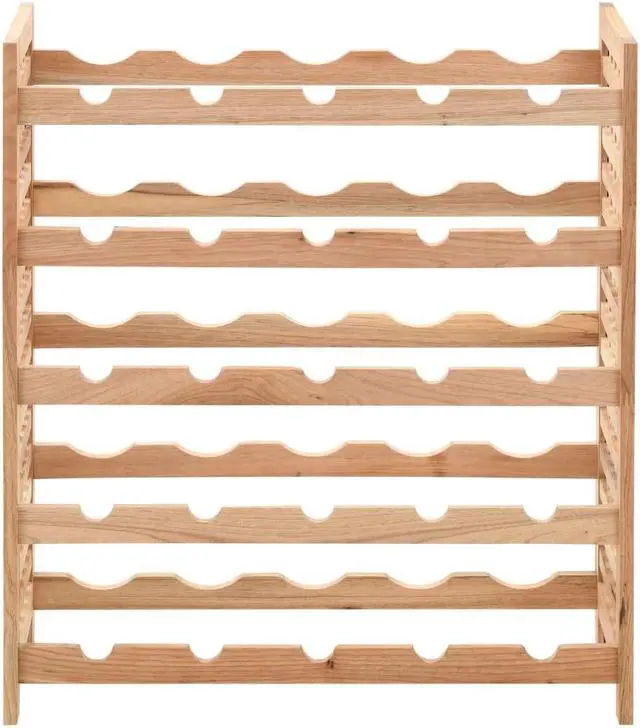 Alt view image 3 of 14 - vidaXL Wine Rack for 25 Bottles Solid Walnut Wood 24.8"x9.8"x28.7"