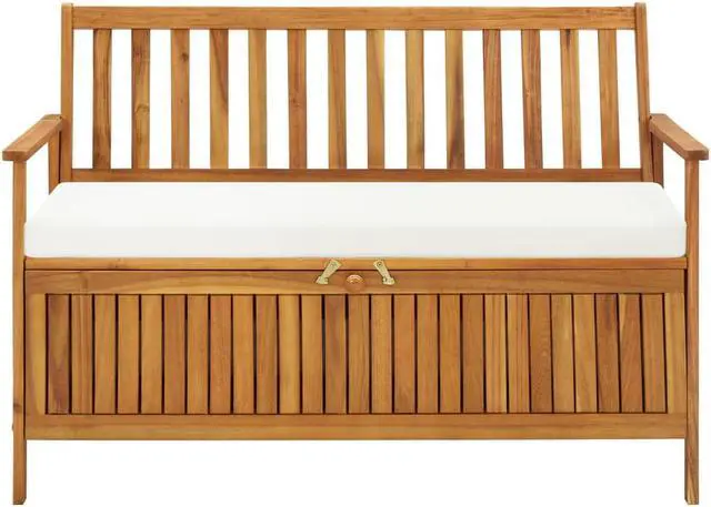 Alt view image 15 of 17 - vidaXL Outdoor Storage Bench Deck Box for Patio Furniture Solid Wood Acacia