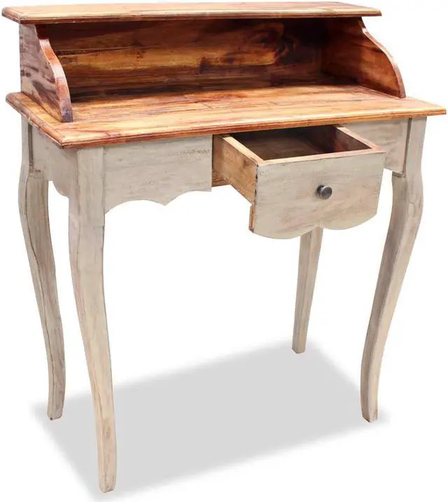Alt view image 11 of 14 - vidaXL Writing Desk Office Computer Desk Study Working Table Solid Mahogany Wood