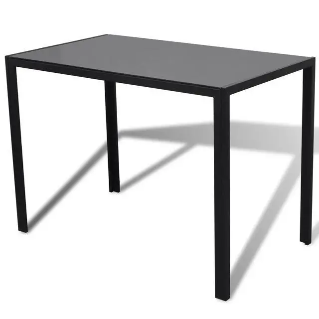 Alt view image 10 of 10 - vidaXL Five Piece Dining Table and Chair Set Black and White