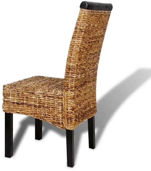 Alt view image 16 of 16 - vidaXL Dining Chairs 2 pcs Abaca and Solid Mango Wood