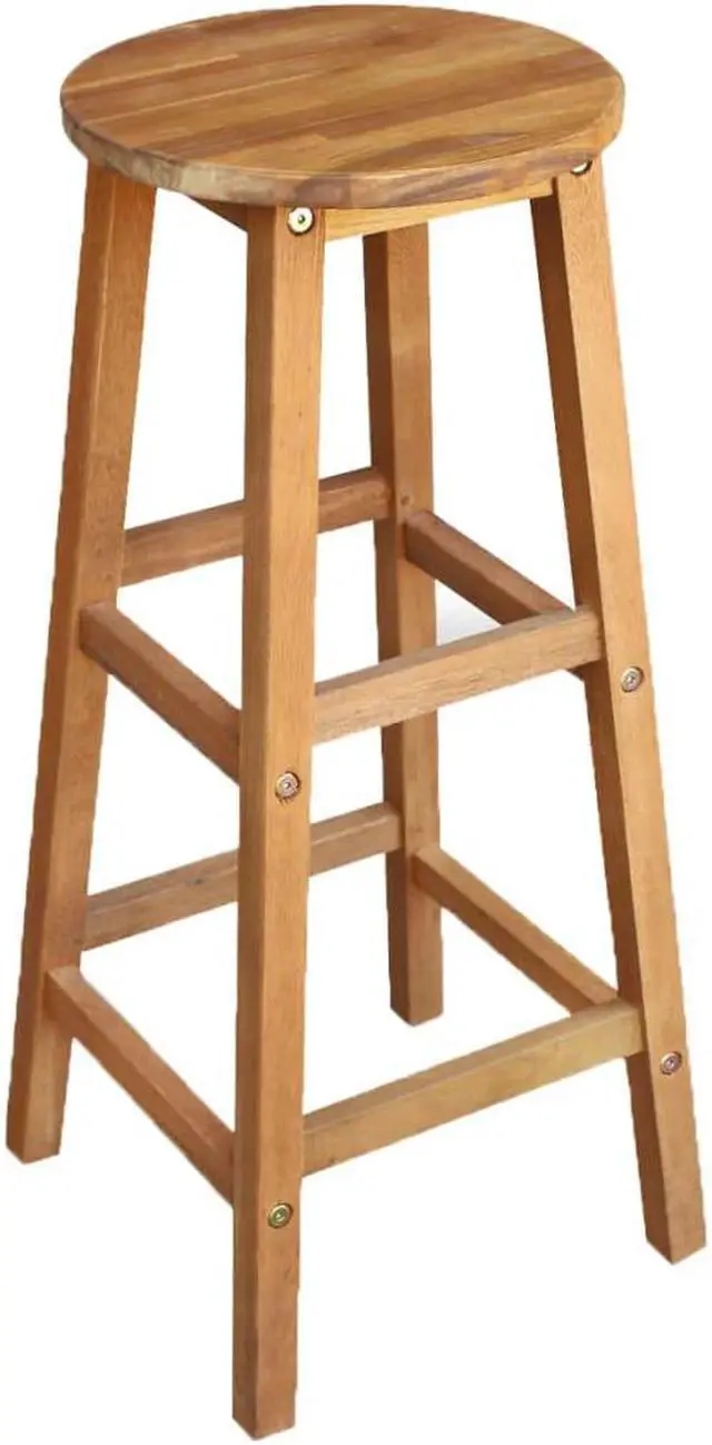 Alt view image 12 of 13 - vidaXL Bar Stools Bar Seats Counter Height Island Stools 2 Pcs Solid Acacia Wood