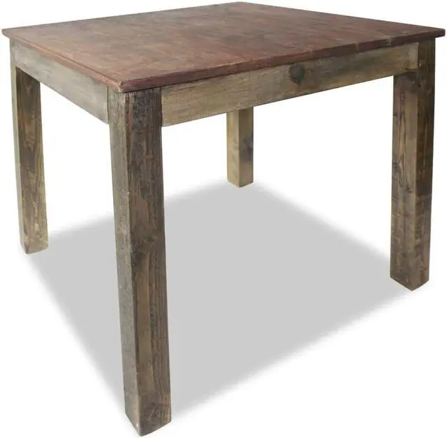 Alt view image 3 of 14 - vidaXL Dining Table 32.3" Solid Reclaimed Wood Rustic Room Stand Deck Couch