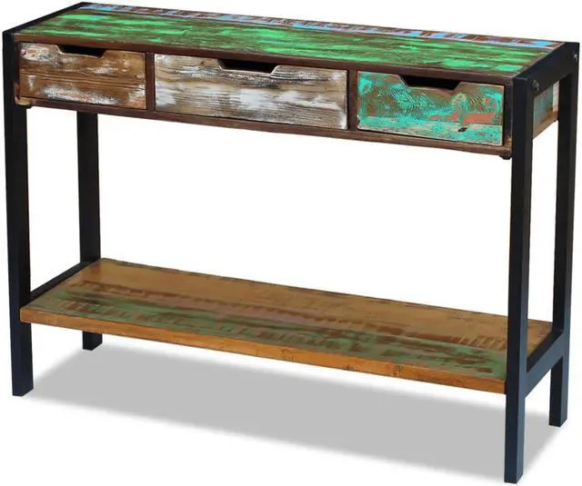 Alt view image 5 of 11 - vidaXL Solid Reclaimed Wood Sideboard Side Console Table Highboard 3 Drawers