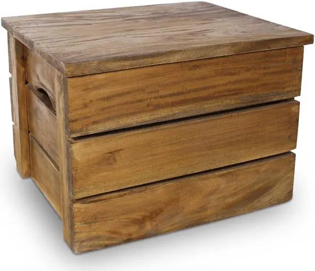 Alt view image 3 of 20 - vidaXL Solid Reclaimed Wood Storage Crate Set 2 Piece Box Trunk Toy Organizer