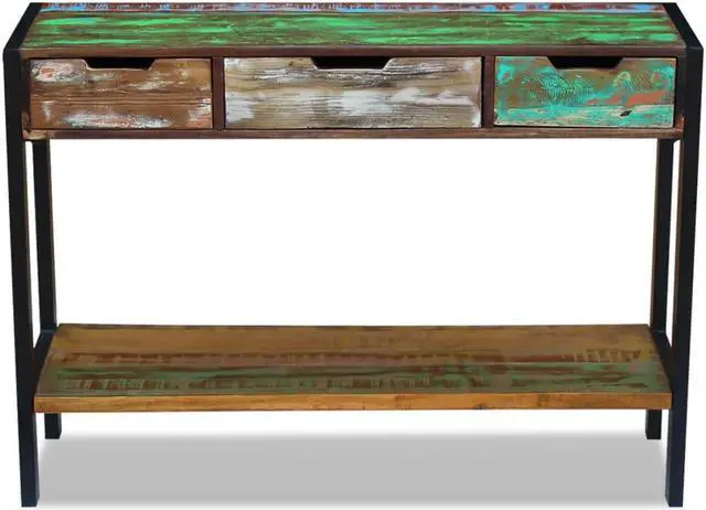 Alt view image 6 of 11 - vidaXL Solid Reclaimed Wood Sideboard Side Console Table Highboard 3 Drawers