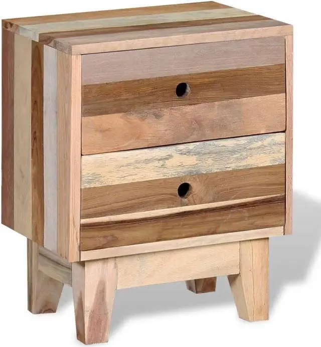 Alt view image 3 of 13 - vidaXL Cabinet Drawer Dresser Side End Table for Bedroom Solid Reclaimed Wood
