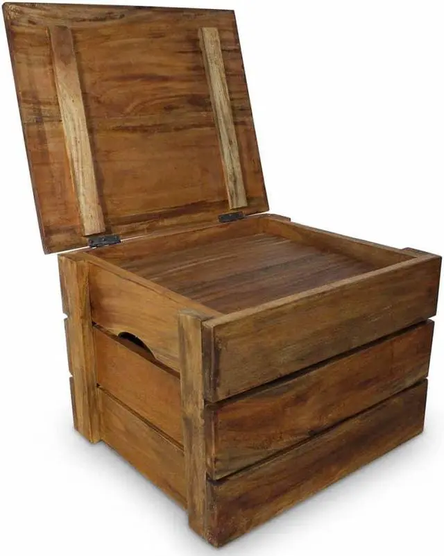 Alt view image 5 of 20 - vidaXL Solid Reclaimed Wood Storage Crate Set 2 Piece Box Trunk Toy Organizer
