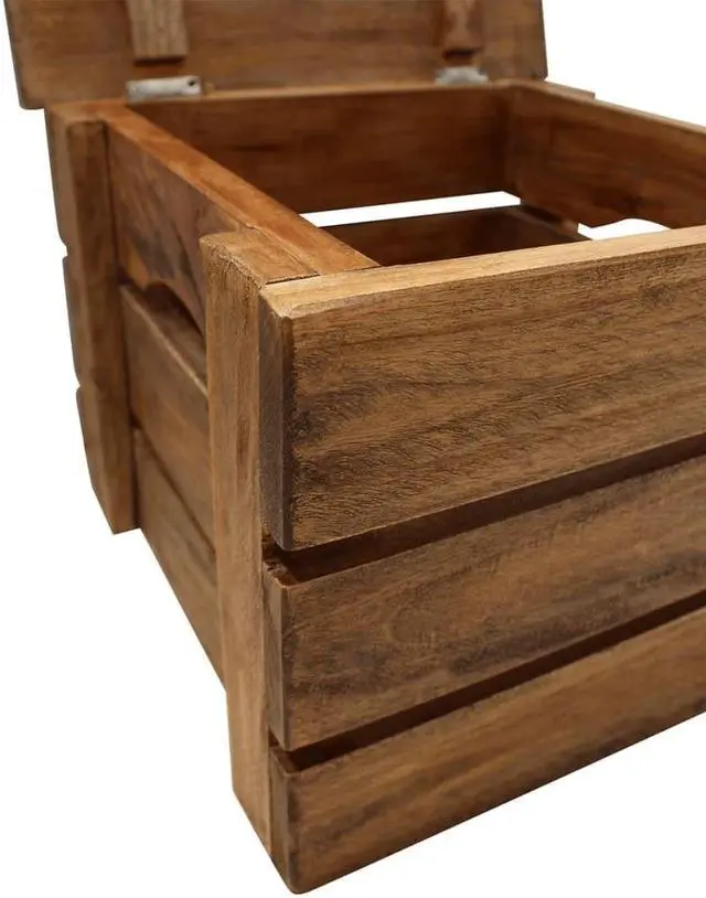 Alt view image 6 of 20 - vidaXL Solid Reclaimed Wood Storage Crate Set 2 Piece Box Trunk Toy Organizer